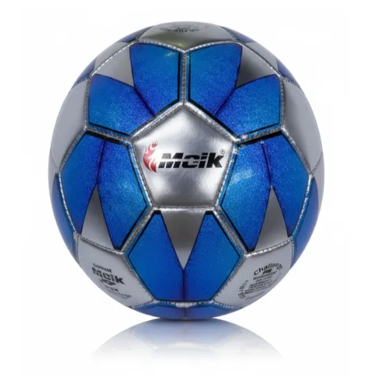 Minge de fotbal Size 5 TPU Machine-Stitched 7, albastru cu argint, cod 2194D