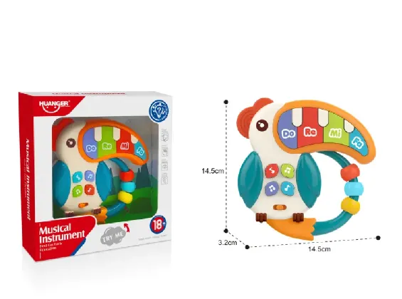 Pian muzical și luminos în formă de papagal