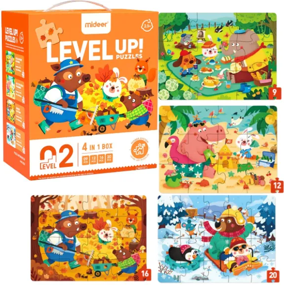 Seria de puzzle-uri „Anotimpurile pădurii”, 4 în 1, nivelul 2